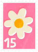 An event postcard stamp in Pikmin Bloom, for Easter 2023.