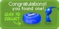 A button which could be hidden on another website, showing a blue pellet that adds to the player's points.