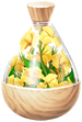 A full jar of yellow canna lily petals from Pikmin Bloom.
