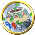 Expert Expedition Badge. The badge shows Pikmin carrying a Huge Seedling.
