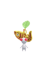 An animation of a White Pikmin with a Lunar New Year Ornament: Gold from Pikmin Bloom