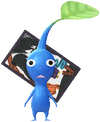 A Blue Special Decor Pikmin with Flower Card (Volume 2) decor from Pikmin Bloom.