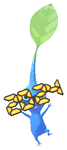 Lifelog artwork of a Blue Special Decor Pikmin with 2024 Glasses decor from Pikmin Bloom.