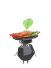 An animation of a Rock Pikmin with a Osechi from Pikmin Bloom.