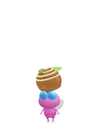 An animation of a Winged Pikmin with a Chocolate from Pikmin Bloom.