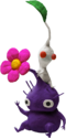 Artwork of a White Pikmin on top of a Purple Pikmin.