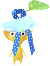 A Yellow Special Decor Pikmin with Reverse Valentine's Day Sticker decor from Pikmin Bloom.