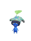 An animation of a Blue Pikmin with a Mitten from Pikmin Bloom