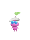 An animation of a Winged Pikmin with a Shell from Pikmin Bloom.