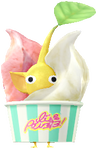 A Yellow Special Decor Pikmin with Ice Cream: Classic decor from Pikmin Bloom.