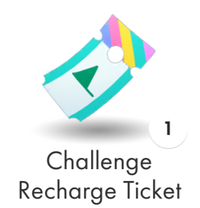 A challenge recharge ticket as seen in the shop menu.