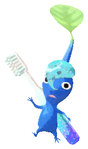Lifelog artwork of a Blue Pharmacy Decor Pikmin with Toothbrush (Rare) decor from Pikmin Bloom.
