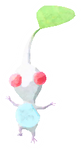 Lifelog artwork of a White Roadside Decor Pikmin with Sticker decor from Pikmin Bloom.