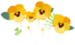 Yellow pansy flowers as they appear as a texture in Pikmin Bloom.