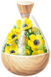 A full jar of yellow windflower petals from Pikmin Bloom.
