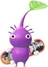 A special event Purple Decor Pikmin wearing a Fingerboard.