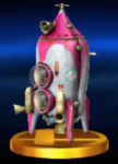 The trophy of the Hocotate ship from the 3DS version of Super Smash Bros. for Nintendo 3DS and Wii U.