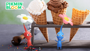 The banner image for the announcement of the Ice Cream Decor Pikmin event during September 2023.