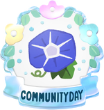 Morning Glory Community Day badge from Pikmin Bloom.