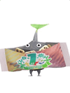 An animation of a Rock Pikmin with a First Anniversary Snack from Pikmin Bloom