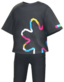 "Flower print T-shirt (black)" outfit in Pikmin Bloom. Original filename is <code>icon_Preset_Costume_1313_FChallenge03</code>.