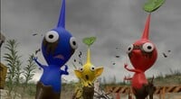 A scene from Occupational Hazards, when Pikmin scream as a Bulborb approaches. The Yellow Pikmin looks like it has a mouth.