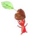 Lifelog artwork of a Red Special Decor Pikmin with Chocolate decor from Pikmin Bloom.