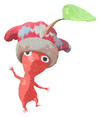 Lifelog artwork of a Red Special Decor Pikmin with Mitten decor from Pikmin Bloom.