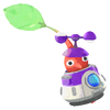 Lifelog artwork of a Red Special Decor Pikmin with Pikmin 4 Spaceship decor from Pikmin Bloom.