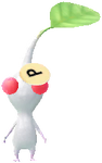 A White Roadside Decor Pikmin with Sticker decor from Pikmin Bloom.