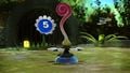 A Blue Onion trapped under a Flukeweed in Pikmin 3.