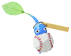 Lifelog artwork of a Blue Stadium Decor Pikmin with Ball Keychain decor from Pikmin Bloom.