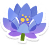 Lifelog artwork of a blue water lily from Pikmin Bloom.