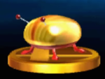The trophy for an Iridescent Glint Beetle in the 3DS version of Super Smash Bros. for Nintendo 3DS and Wii U.