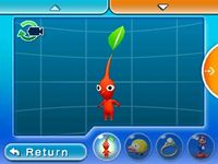 Viewing a Red Pikmin in the Pikmin log.