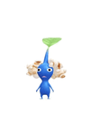 An animation of a Blue Pikmin with a Popcorn Snack from Pikmin Bloom.