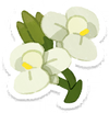 Lifelog artwork of a white canna lily from Pikmin Bloom.