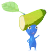 Lifelog artwork of a Blue Supermarket Decor Pikmin with Banana (Rare) decor from Pikmin Bloom.
