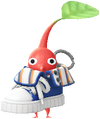 A Red Special Decor Pikmin with Sneaker Keychain decor from Pikmin Bloom.