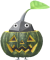 A special event Rock Decor Pikmin wearing a Jack-o'lantern.