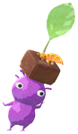 Lifelog artwork of a Purple Special Decor Pikmin with Chocolate decor from Pikmin Bloom.