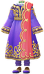 "Elegant Long Tunic (Purple)" Mii costume in Pikmin Bloom.