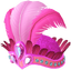 "Rio Carnival Grand Headpiece (Purple)" Mii head item part in Pikmin Bloom.