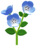 Blue baby blue eyes Big Flower icon in Pikmin Bloom.