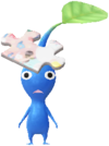 A blue Decor Pikmin with a Puzzle Costume.