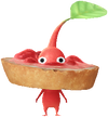 A Red Bakery Decor Pikmin with Baguette (Rare) decor from Pikmin Bloom.