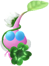 A Winged Park Decor Pikmin with Four-Leaf Clover decor from Pikmin Bloom.