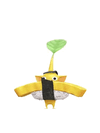An animation of a Yellow Pikmin with a Sushi from Pikmin Bloom