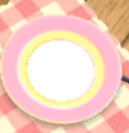 A pink plate.