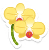 Lifelog artwork of a yellow moth orchid from Pikmin Bloom.